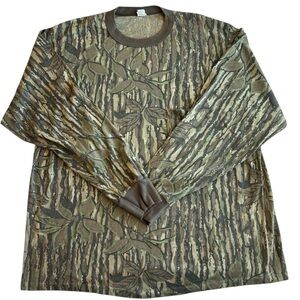 Vintage Camouflage Long Sleeve Men's Shirt